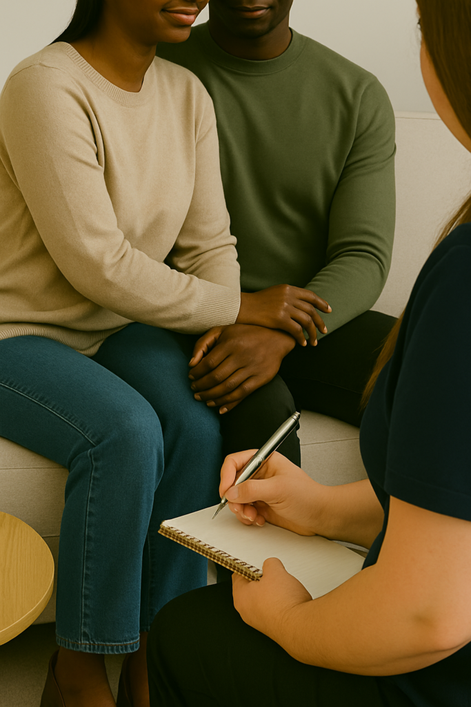 Counselling in Johannesburg with counsellor supporting a couple during a session