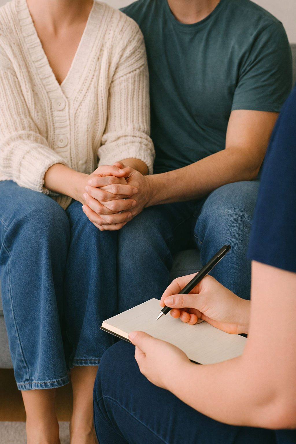 Couples counselling session in Johannesburg showing a couple seated together during a therapy appointment